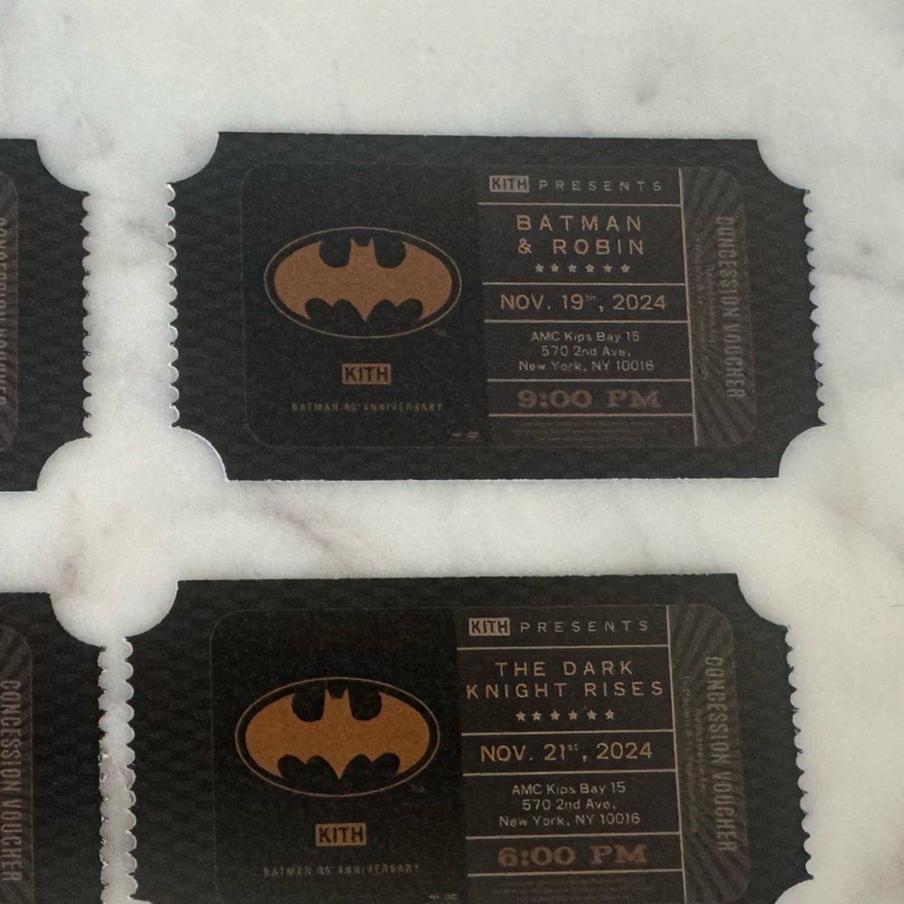 KITH X BATMAN & ROBIN Collectors AMC Ticket Stub 11/19